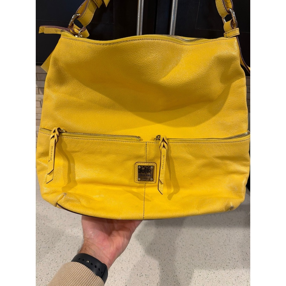 Dooney Bourke Dillen Leather Hobo Bag Yellow - Picture 2 of 9